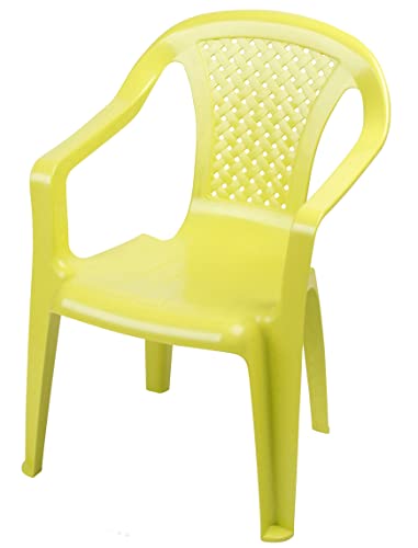 Kinder Gartenstuhl aus Kunststoff - Lime grün - Robuster Stapelstuhl für Kleinkinder - Monoblock Stuhl Kinderstuhl Spielstuhl Sitz Möbel stapelbar für Außen von Spetebo