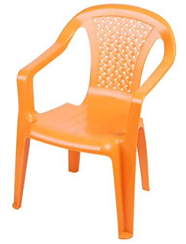 Kinder Gartenstuhl aus Kunststoff - orange - Robuster Stapelstuhl für Kleinkinder - Monoblock Stuhl Kinderstuhl Spielstuhl Sitz Möbel stapelbar für Außen von Spetebo