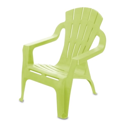 Kinder Lounge Gartenstuhl aus Kunststoff - grün - Robuster Garten Loungesessel für Kleinkinder - Monoblock Stuhl Kinderstuhl Spielstuhl Sitz Möbel stapelbar von Spetebo