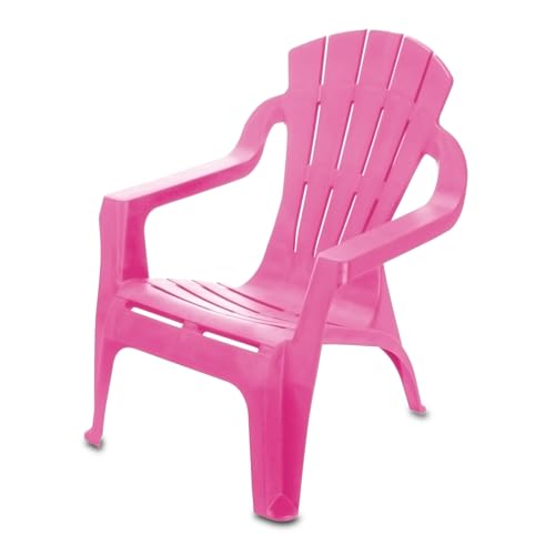 Kinder Lounge Gartenstuhl aus Kunststoff - pink - Robuster Garten Loungesessel für Kleinkinder - Monoblock Stuhl Kinderstuhl Spielstuhl Sitz Möbel stapelbar von Spetebo