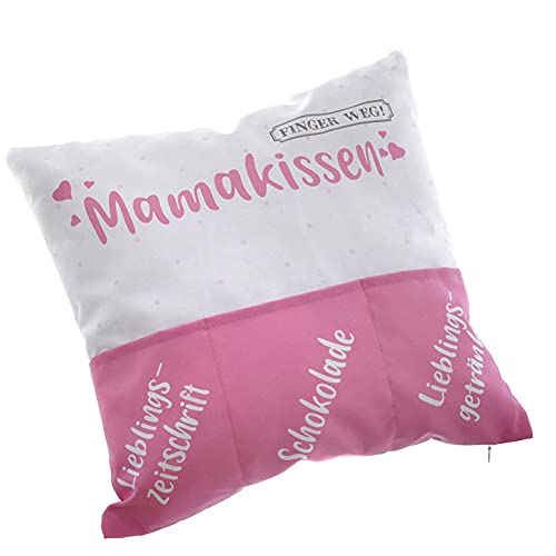 Spetebo Kissen Mama mit 3 Taschen - ca. 40x40 cm - Mutter Kissen Deko Couch & Sofa Kissen für Mütter - Zierkissen Kuschekissen Geschnkidee von Spetebo