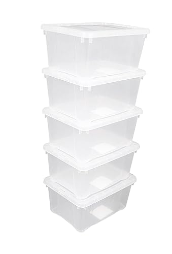 Kunststoff Aufbewahrungsbox transparent - 1,8 L / 5er Set - Universal Klasicht Box mit Deckel 20 x 15 cm - Multibox Lagerbox Sammelbox Organizer Box Spielzeug Kiste von Spetebo