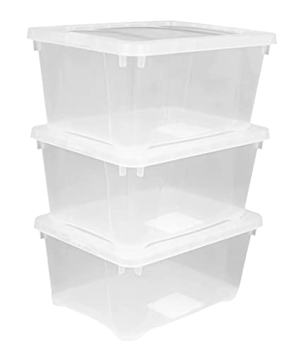 Kunststoff Aufbewahrungsbox transparent - 8 L / 3er Set - Universal Klasicht Box mit Deckel 37 x 26 cm - Multibox Lagerbox Sammelbox Organizer Box Spielzeug Kiste von Spetebo