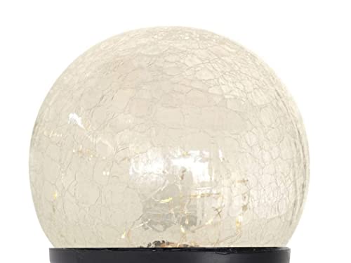 Spetebo Kleine LED Solar Glaskugel aus Crackle Glas - 12 cm - Kugelleuchte mit 15 LED in warm weiß - Garten Balkon Terrasse Deko Bruchglas Kugel Lampe Beleuchtung von Spetebo