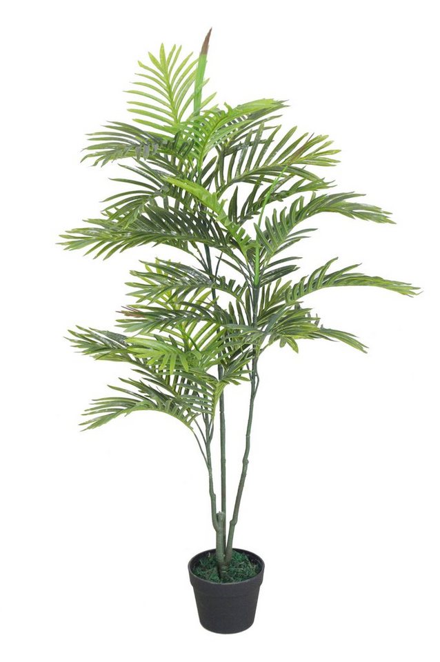 Künstliche Zimmerpflanze Kunstpflanze im Blumentopf 120 cm - Palme schmal Zimmerpflanze, Spetebo, Höhe 115.00 cm, künstliche Deko Zimmerpflanze Kunstblume Kunstbaum mit Topf von Spetebo