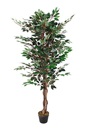 Spetebo Kunstpflanze FICUS im Blumentopf - 160 cm - Deko Pflanze Zimmerpflanze künstlich Kunstbaum von Spetebo