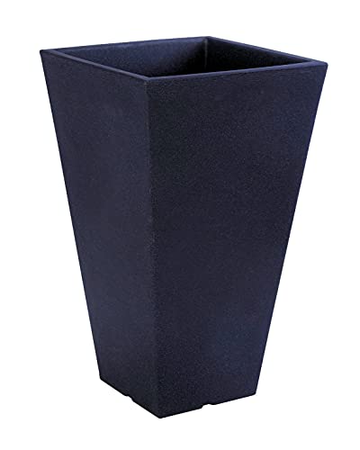Spetebo Kunststoff Pflanzsäule XXL 70 cm - anthrazit - Innen ca. 40x40 cm - Blumenkübel Trapezförmig - Pflanztopf Pflanzkübel von Spetebo