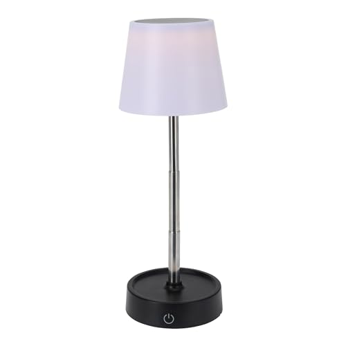 LED Akku Touch Leuchte dimmbar und höhenverstellbar - H 12-30 x 10 cm - Kunststoff Tischleuchte warm weiß mit Teleskopständer - Stimmungslicht Nachttischlampe Schreibtischlampe Dekoleuchte klein von Spetebo