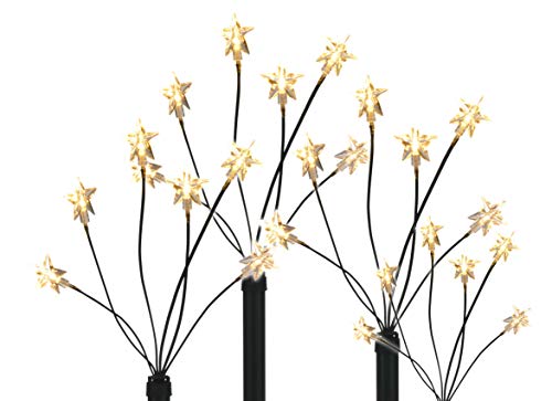 LED Garten Leuchtstäbe Stern - Netzteil - 4er Set mit 24 LED - Gartenstecker Balkon Weihnachts Deko Außen von Spetebo