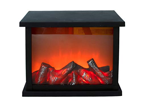 LED Kaminlaterne mit tanzenden LED Flammen und Timer - 27 x 21 cm - Künstlicher Kamin mit Flammeneffekt - Kleine Laterne mit Feuer Effekt Batterie betrieben LED Kaminlaterne mit tanzenden LED Flammen und Timer - 27 x 21 cm - Künstlicher Kamin mit Flammeneffekt - Kleine Laterne mit Feuer Effekt Batterie betrieben von Spetebo