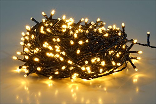 LED Lichterkette warm weiß mit Dual Timer - 80 LED / 6 m - Weihnachts Beleuchtung für den Innen- und Außenbereich - Advent Winter Garten Deko mit Zeitschaltuhr für Morgens/Abends Batterie betrieben von Spetebo