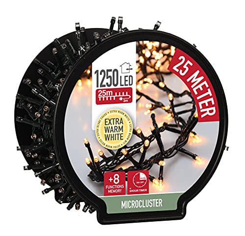 LED Lichterkette auf Trommel - extra warmweiß - Länge 25 m / 1250 LED - Büschel Lichterkette mit Timer und 8 Funktionen - für den Innen- und Außenbereich LED Lichterkette auf Trommel - extra warmweiß - Länge 25 m / 1250 LED - Büschel Lichterkette mit Timer und 8 Funktionen - für den Innen- und Außenbereich von Spetebo