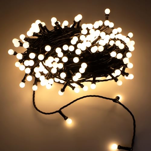 Spetebo LED Lichterkette für Außen mit 200 mini Kugeln - 20 m - Deko Beleuchtung warm weiß mit Dimmer und Timer - Kugellichterkette Weihnachten Party Licht mit Stecker wasserdicht Spetebo LED Lichterkette für Außen mit 200 mini Kugeln - 20 m - Deko Beleuchtung warm weiß mit Dimmer und Timer - Kugellichterkette Weihnachten Party Licht mit Stecker wasserdicht von Spetebo