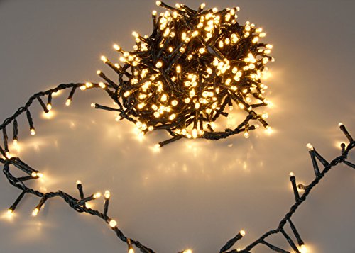 Spetebo LED Büschel Cluster Lichterkette EXTRA warm weiß - 20 m / 1000 LED - Weihnachtsbaum Garten Deko Beleuchtung IP44 mit Stromkabel - Weihnachtsbeleuchtung für Innen + Außen von Spetebo