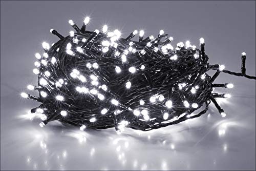 LED Lichterkette kalt weiß - 240 LED / 19 m - Weihnachts Deko Beleuchtung für den Innen- und Außenbereich von Spetebo