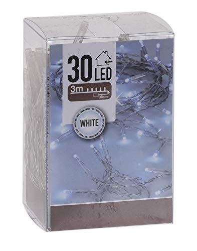 LED Lichterkette kalt weiß mit Timer - 3 m Länge mit 30 LED - Weihnachts Beleuchtung für Innen - Indoor Weihnachten Advent Winter Tisch Fenster Deko Batterie betrieben von Spetebo