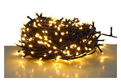 LED Lichterkette warm weiß - 320 LED / 24 m - Weihnachts Deko Beleuchtung für den Innen- und Außenbereich von Spetebo