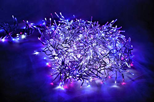 Spetebo LED Lichterkette mit 768 LED - Länge 4,50 m/Leuchtfarbe blau und pink - Party Deko Beleuchtung für den Innen- und Außenbereich mit Timer und Dimmer von Spetebo