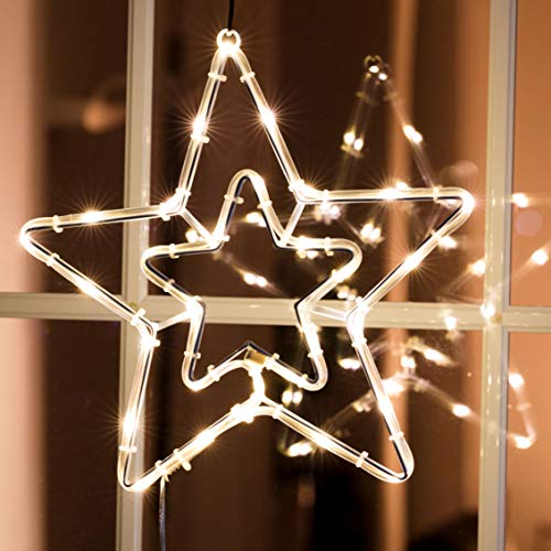 Spetebo LED Lichtschlauch Stern 30 LED mit Timer - Innen und Außen/warmweiß - Fensterdeko Fenster Silhouette beleuchtet Fensterbild Spetebo LED Lichtschlauch Stern 30 LED mit Timer - Innen und Außen/warmweiß - Fensterdeko Fenster Silhouette beleuchtet Fensterbild von Spetebo