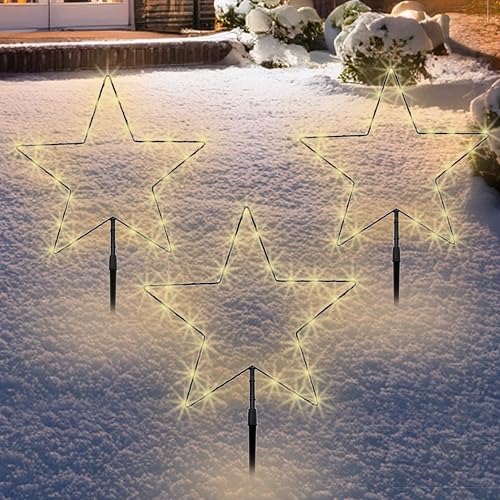 LED Metall Gartenstecker Stern 3er Set mit Timer - 43 x 30 cm - Garten Deko Beleuchtung Batterie betrieben - Gartenleuchte Stimmungslicht für Weihnachten Advent Winter LED Metall Gartenstecker Stern 3er Set mit Timer - 43 x 30 cm - Garten Deko Beleuchtung Batterie betrieben - Gartenleuchte Stimmungslicht für Weihnachten Advent Winter von Spetebo
