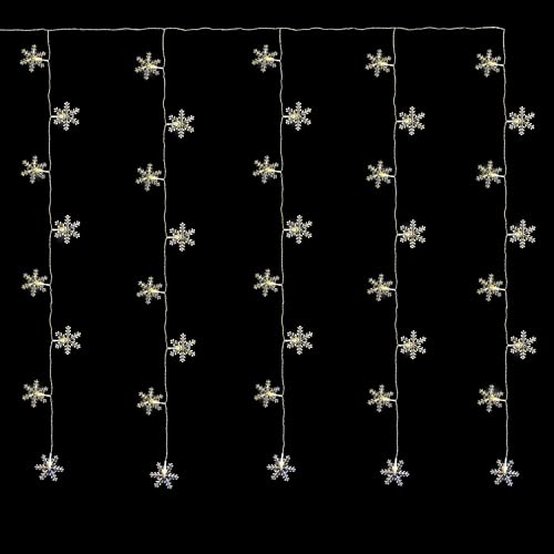 Spetebo LED Schneeflocken Lichtervorhang mit Timer - 100 cm - mit 40 LED und 8 Funktionen - Weihnachtsdeko Fensterdeko für Außen Spetebo LED Schneeflocken Lichtervorhang mit Timer - 100 cm - mit 40 LED und 8 Funktionen - Weihnachtsdeko Fensterdeko für Außen von Spetebo