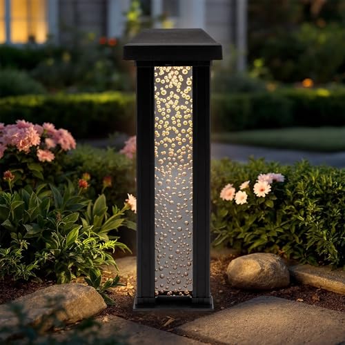 LED Solar Gartenstecker im Sprudelsäule Design - 30 cm - Garten Deko Wegeleuchte warm weiß - Beestecker Dekobeleuchtung Solarlampe Gartenlicht Stimmungslicht Outdoor Lampe Blubbles mit Erdspieß von Spetebo