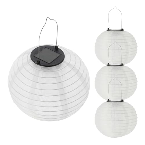 LED Solar Lampion aus Nylon - 4 Stück 20 cm - Garten Deko Beleuchtung warm weiß - Solarleuchte Laterne Leuchtkugel Dekoleuchte Partylicht für Außen wetterfest LED Solar Lampion aus Nylon - 4 Stück 20 cm - Garten Deko Beleuchtung warm weiß - Solarleuchte Laterne Leuchtkugel Dekoleuchte Partylicht für Außen wetterfest von Spetebo