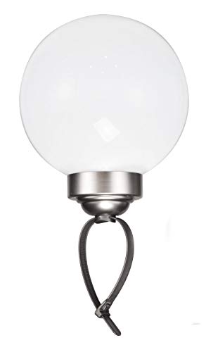 Spetebo LED Solar Leuchtkugel mit Erdspieß und Schlaufe - Kugelleuchte 20 cm in kaltweiß - Solarleuchte ideal für Balkon Geländer oder Garten - Lampe Solar Kugel von Spetebo