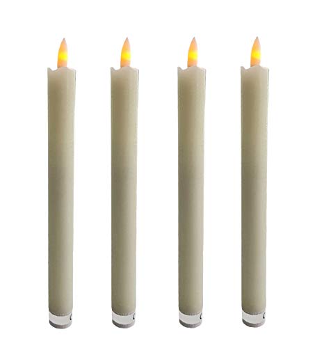 LED Stabkerze aus Echtwachs 25 cm - 4 Stück - Kerze mit flackernder Flamme - Tafelkerzen flammenlos LED Stabkerze aus Echtwachs 25 cm - 4 Stück - Kerze mit flackernder Flamme - Tafelkerzen flammenlos von Spetebo
