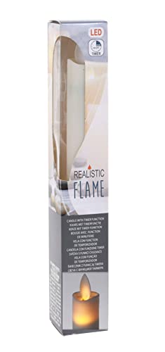 LED Stabkerze mit Timer - 23 cm - Kerze mit realistischer Flamme - Tafelkerze Elektrokerze von Spetebo
