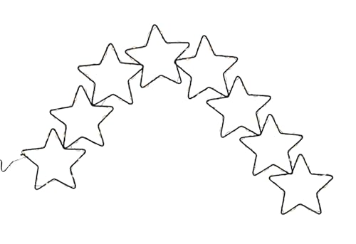 LED Sternenschweif aus Metall in schwarz - 60 x 45 cm - Weihnachts Fensterdeko mit 80 LED in warm weiß beleuchtet - Deko Stern Silhouette Sternschnuppe Batterie betrieben mit Timer von Spetebo