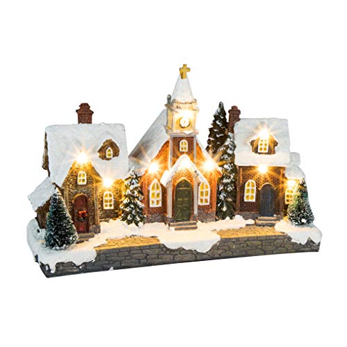 LED Weihnachtsstadt - 26,5 cm - Weihnachtsdorf Weihnachts Szene Tisch Deko Lichter Haus beleuchtet, aus Kunststoff, Mehrfarbig LED Weihnachtsstadt - 26,5 cm - Weihnachtsdorf Weihnachts Szene Tisch Deko Lichter Haus beleuchtet, aus Kunststoff, Mehrfarbig von Spetebo