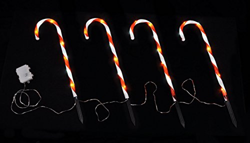LED Zuckerstange - 4er Set inklusive Timer - Weihnachts Dekoration Außen Garten Deko LED Zuckerstange - 4er Set inklusive Timer - Weihnachts Dekoration Außen Garten Deko von Spetebo