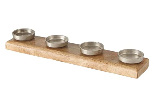Spetebo Mango Adventskerzenhalter XL für 4 Kerzen - 50 x 10 cm - Holz Aluminium Kerzenständer - Adventskranz Weihnachten Tisch Winter Dekoration Spetebo Mango Adventskerzenhalter XL für 4 Kerzen - 50 x 10 cm - Holz Aluminium Kerzenständer - Adventskranz Weihnachten Tisch Winter Dekoration von Spetebo