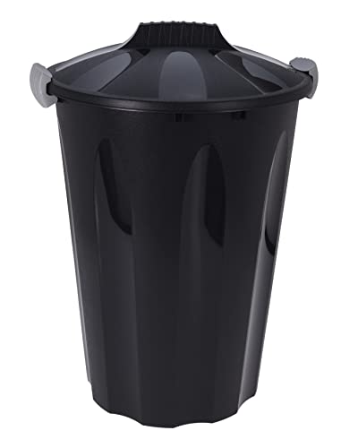 Spetebo Maxitonne 40L mit Deckel - schwarz - Universaltonne Mülltonne Abfalleimer Mülleimer von Spetebo
