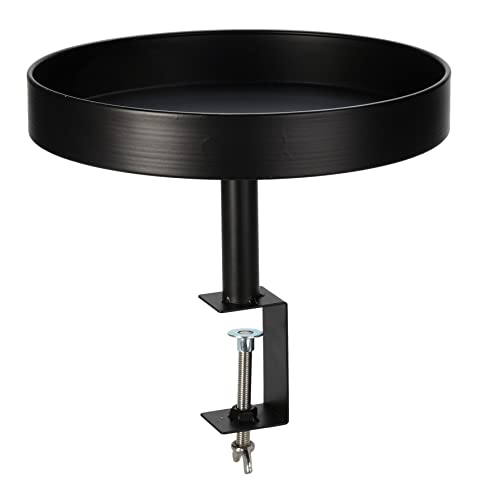 Spetebo Metall Beistelltisch schwarz zum Klemmen - 28 cm - Deko Tablett zur Befestigung am Tisch - Blumen Pflanzen Hocker von Spetebo