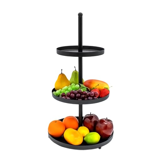 Metall Etagere schwarz mit 3 Ablagen - 56 x 30 cm - Deko Servierplatte mit 3 Etagen - Servierständer Kuchenständer Etagenständer Telleretagere Ständer für Snack Obst Kuchen Dessert von Spetebo