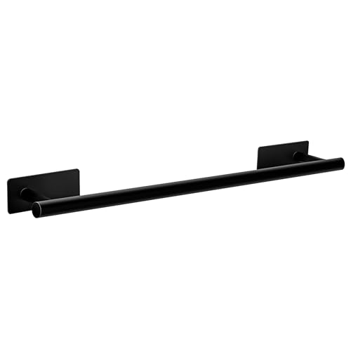 Metall Handtuchhalter ohne Bohren 50 cm - schwarz matt - Edelstahl Duschtuch Wandhalter selbstklebend - Wand Handtuchstange Badetuchhalter für Badezimmer Küche Waschküche von Spetebo