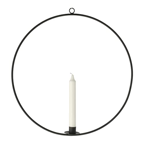 Spetebo Metall Stabkerzen Halter Ring 40 cm - schwarz - Tafelkerzen Ständer rund zum Hängen - Deko Kerzen Halter Leuchter Hoop groß zum Aufhängen Weihnachten Advent Winter Spetebo Metall Stabkerzen Halter Ring 40 cm - schwarz - Tafelkerzen Ständer rund zum Hängen - Deko Kerzen Halter Leuchter Hoop groß zum Aufhängen Weihnachten Advent Winter von Spetebo