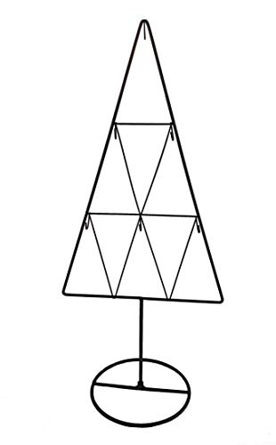 Metall Weihnachtsbaum zum dekorieren - 61 cm - Deko Tannenbaum mit 6 Haken schwarz - Metallbaum für Zierschmuck von Spetebo