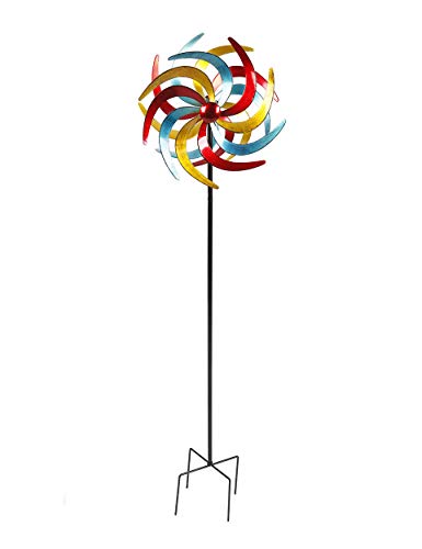 Metall Windrad bunt - Ø 38 cm/Höhe 140 cm - Deko Windspiel Windmühle Gartenstecker Metall Windrad bunt - Ø 38 cm/Höhe 140 cm - Deko Windspiel Windmühle Gartenstecker von Spetebo