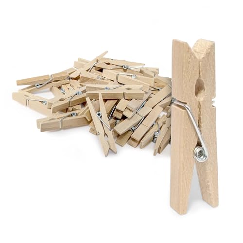 Mini Holz Wäscheklammer 4,5 cm - 40 Stück - Holzklammer für Deko und Basteln - Fotoklammer Dekoklammer Zierklammer Geschenk Klammer klein von Spetebo