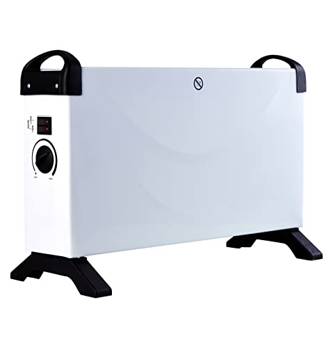 Spetebo Mobile Elektro Heizung weiss mit 3 Heizstufen - 52 x 34 cm - Konvektor Heizgerät Heizkörper bis zu 2000 Watt mit Standfüßen von Spetebo