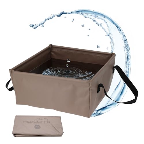 PVC Camping Spülbecken 36 x 36 cm faltbar - 20 Liter - Kunststoff Faltschüssel braun mit Griffen - Mehrzweck Outdoor Waschschüssel Spülschüssel Waschwanne für Garten Reise Festival PVC Camping Spülbecken 36 x 36 cm faltbar - 20 Liter - Kunststoff Faltschüssel braun mit Griffen - Mehrzweck Outdoor Waschschüssel Spülschüssel Waschwanne für Garten Reise Festival von Spetebo