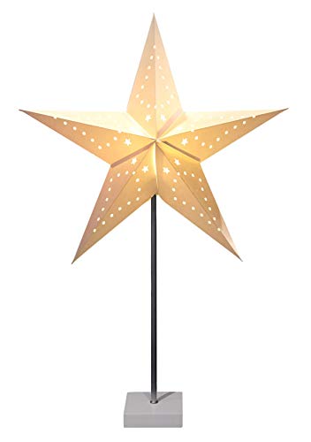 Spetebo Papierstern Leuchte auf Fuß 60x45 cm - Weihnachtsstern Tischlampe Deko Stern beleuchtet Tischleuchte von Spetebo