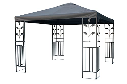 Pavillon Ersatzdach wasserdicht mit PVC Beschichtung 3 x 3 Meter - anthrazit - Universal Pavillondach - Garten Party Pavillon Dach Sonnenschutz von Spetebo
