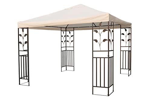 Pavillon Ersatzdach wasserdicht mit PVC Beschichtung 3 x 3 Meter - beige - Universal Pavillondach - Garten Party Pavillon Dach Sonnenschutz von Spetebo