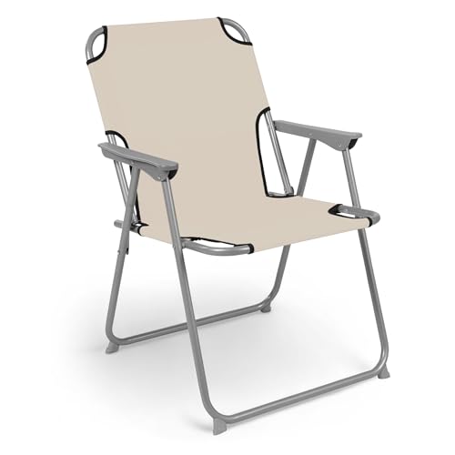 Piccolo Campingstuhl - beige - klassischer Gartenstuhl zum Zusammenklappen - Camping Garten Angel Stand Falt Klapp Stuhl Piccolo Campingstuhl - beige - klassischer Gartenstuhl zum Zusammenklappen - Camping Garten Angel Stand Falt Klapp Stuhl von Spetebo