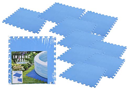 Pool Unterlage 50x50 cm in blau - 9 Stück / 2,13 m² - Bodenschutz Matte Unterlegmatte mit Stecksystem - Fitnessmatte Spielmatte von Spetebo