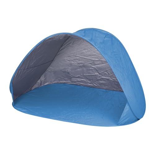 Pop Up Strandmuschel blau mit Tragetasche - 145 x 100 cm - Strand Zelt selbstaufstellend mit UV 50+ Schutz - Windschutz Sichtschutz Garten Picknick Wurfzelt für 2 Personen von Spetebo